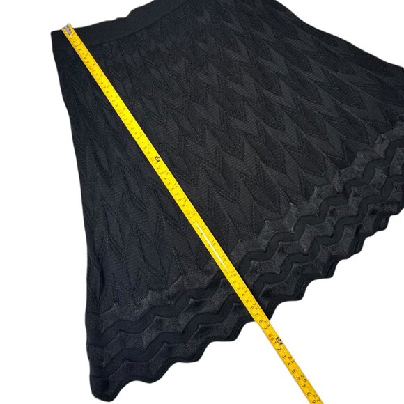 NWT Missoni Midi Skirt Sz.L /46 Black Knit Textured A-Line Designer 90s Italian - Picture 7 of 14